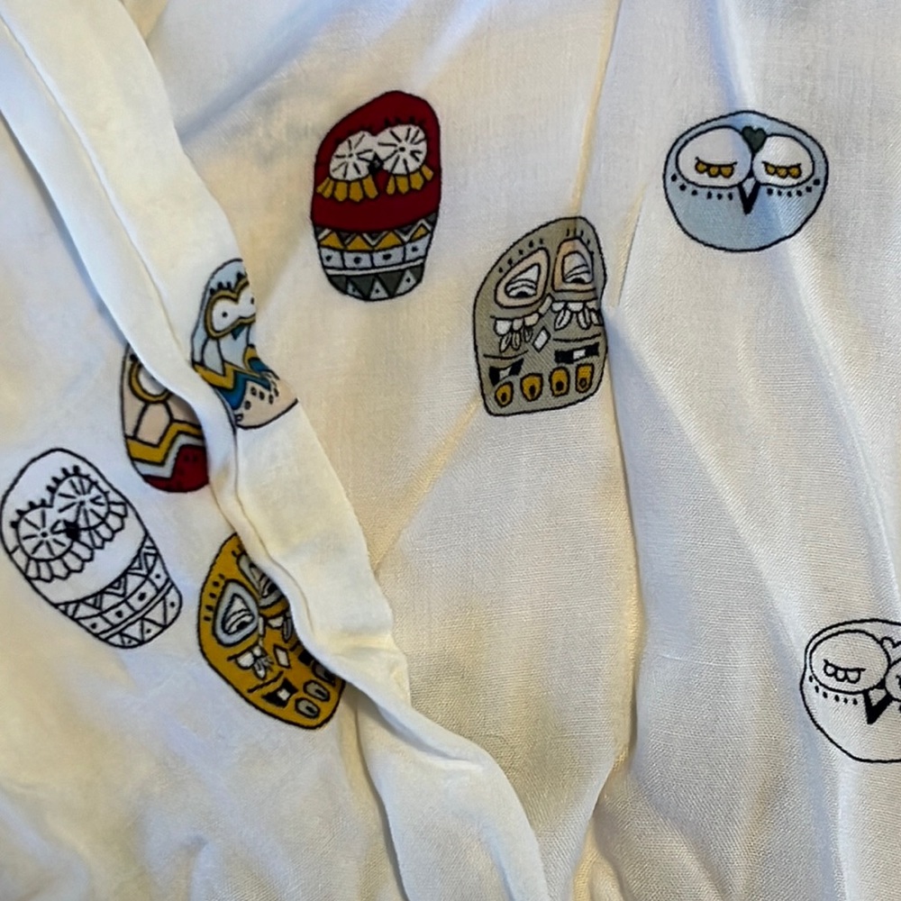 OWLS!! King sieve button up, silky soft.